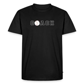 Cadeau de chemise d’entraîneur de baseball - T-shirt Premium bio Homme - noir - Devant - Nico (187cm)