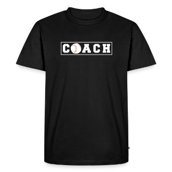 Cadeau de chemise d’entraîneur de baseball - T-shirt Premium bio Homme - noir - Devant - Nico (187cm)