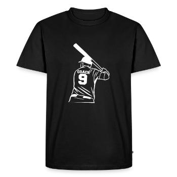 Cadeau de chemise d’entraîneur de baseball - T-shirt Premium bio Homme - noir - Devant - Nico (187cm)