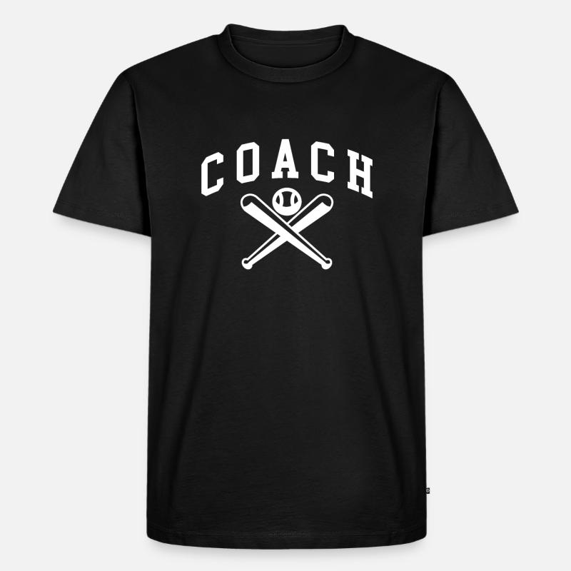 Baseball Coach Trainer Shirt Geschenk - Männer Premium Bio T-Shirt - Schwarz