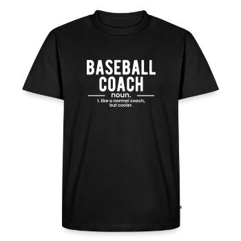 Définition de l’entraîneur de baseball Cadeau de chemise - T-shirt Premium bio Homme - noir - Devant - Nico (187cm)