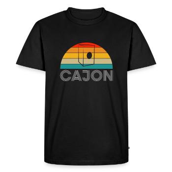 Vintage Retro Cajon Shirt Cadeau - T-shirt Premium bio Homme - noir - Devant - Nico (187cm)