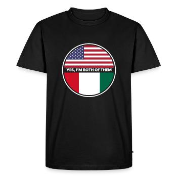 Oui, je suis tous les deux Italie États-Unis - T-shirt Premium bio Homme - noir - Devant - Nico (187cm)
