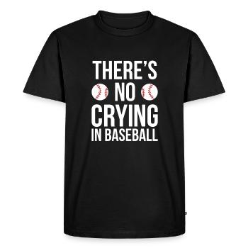 Il n’y a pas de pleurs dans la chemise de baseball - T-shirt Premium bio Homme - noir - Devant - Nico (187cm)