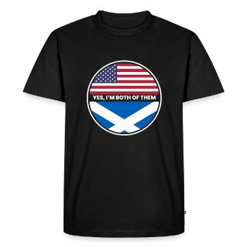 Oui, je suis tous les deux Ecosse USA - T-shirt Premium bio Homme - noir - Devant - Nico (187cm)