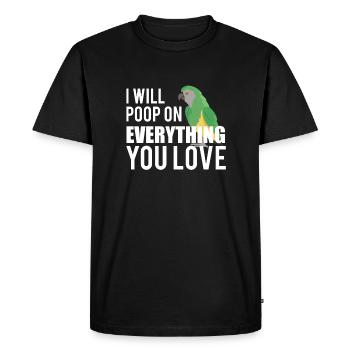 Je vais faire caca sur tout ce que vous aimez Perroquet - T-shirt Premium bio Homme - noir - Devant - Nico (187cm)