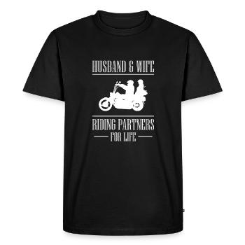 Mari et femme Équitation Partenaires Pour La Vie Chemise - T-shirt Premium bio Homme - noir - Devant - Nico (187cm)