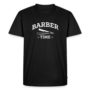 Barber Time Gift Barbier Coiffeur - T-shirt Premium bio Homme - noir - Devant - Nico (187cm)