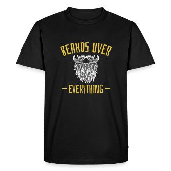 Beards Over Everything Shirt Cadeau - T-shirt Premium bio Homme - noir - Devant - Nico (187cm)