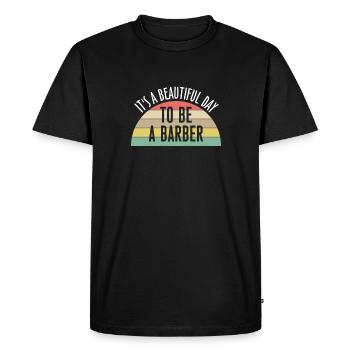 C’est une belle journée pour être un cadeau de chemise de barbier - T-shirt Premium bio Homme - noir - Devant - Nico (187cm)