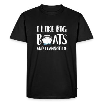 J’aime les gros bateaux et je ne peux pas mentir croisière - T-shirt Premium bio Homme - noir - Devant - Nico (187cm)