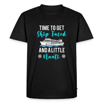 Il est temps de se faire face au navire et un peu nauti - T-shirt Premium bio Homme - noir - Devant - Nico (187cm)