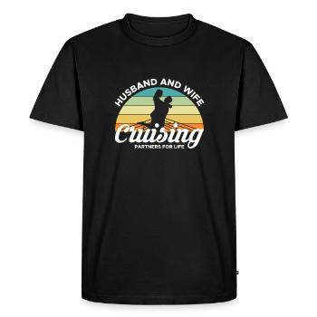 Partenaires de croisière mari et femme pour la vie - T-shirt Premium bio Homme - noir - Devant - Nico (187cm)