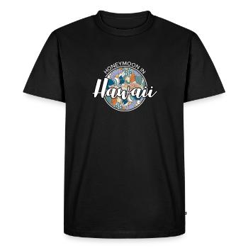Lune de miel Chemise de vacances De Lune de Miel Hawaii - T-shirt Premium bio Homme - noir - Devant - Nico (187cm)