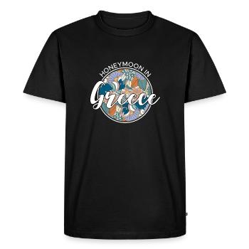 Lune de miel Lune de miel Chemise de vacances Grèce - T-shirt Premium bio Homme - noir - Devant - Nico (187cm)