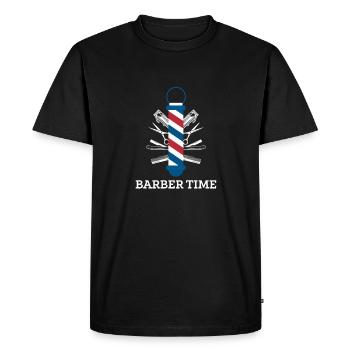 Barber Time Shirt Cadeau - T-shirt Premium bio Homme - noir - Devant - Nico (187cm)
