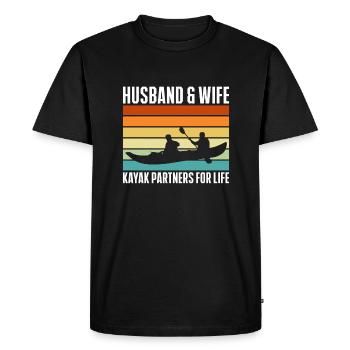 Mari & Femme Kayak Partenaires Pour La Vie Chemise - T-shirt Premium bio Homme - noir - Devant - Nico (187cm)