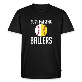 Busy Rasing Ballers Softball Baseball Shirt - T-shirt Premium bio Homme - noir - Devant - Nico (187cm)