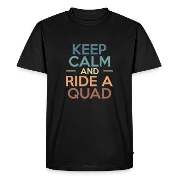 Restez calme et portez un cadeau de quad - T-shirt Premium bio Homme - noir - Devant - Nico (187cm)