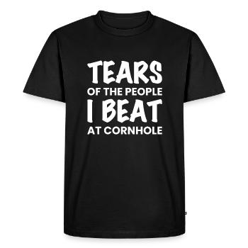 Tears Of The People I Beat At Cornhole - Men's Premium Organic T-Shirt - black - Front - Nico (187cm)