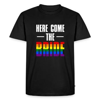 Voici la chemise cadeau LGBT de la mariée - T-shirt Premium bio Homme - noir - Devant - Nico (187cm)