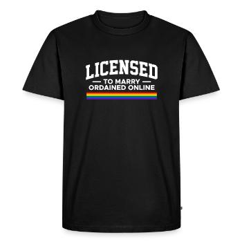 Licence pour épouser le registraire officiant LGBT - T-shirt Premium bio Homme - noir - Devant - Nico (187cm)