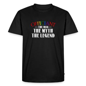 Officiant L’Homme Le Mythe La Légende Bureau d’enregistrement - T-shirt Premium bio Homme - noir - Devant - Nico (187cm)