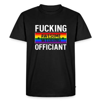 Putain de chemise officiante géniale CADEAU LGBT - T-shirt Premium bio Homme - noir - Devant - Nico (187cm)