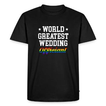 Le plus grand célébrant de mariage mondial CHEMISE LGBT - T-shirt Premium bio Homme - noir - Devant - Nico (187cm)