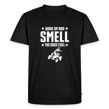 Réveillez-vous et sentez le maillot du coureur de quad de course Fuel - T-shirt Premium bio Homme - noir - Devant - Nico (187cm)