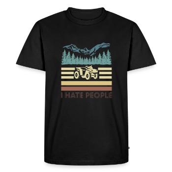 Vintage Retro I Hate People Quad Shirt - T-shirt Premium bio Homme - noir - Devant - Nico (187cm)