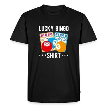 Lucky Bingo Shirt Cadeau - T-shirt Premium bio Homme - noir - Devant - Nico (187cm)