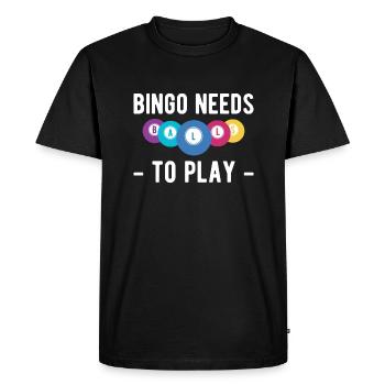 Bingo Needs Balls To Play Bingo Shirt Gift - Men's Premium Organic T-Shirt - black - Front - Nico (187cm)