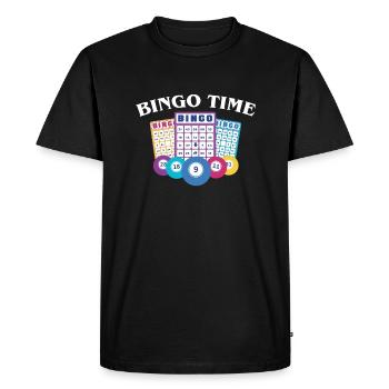 Bingo Time Shirt Cadeau - T-shirt Premium bio Homme - noir - Devant - Nico (187cm)