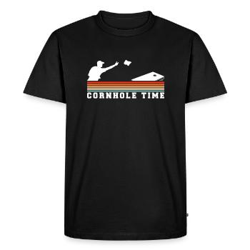 Cornhole Time Vintage Retro Gift - Men's Premium Organic T-Shirt - black - Front - Nico (187cm)