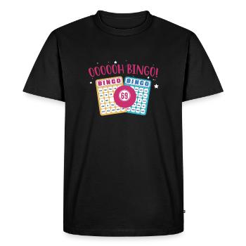 OOOOH Bingo Shirt Cadeau - T-shirt Premium bio Homme - noir - Devant - Nico (187cm)