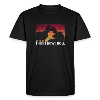 Voici comment je roule Excavator Driver Shirt Cadeau - T-shirt Premium bio Homme - noir - Devant - Nico (187cm)