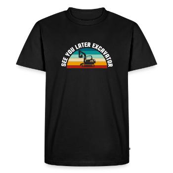 A plus tard Excavator Shirt Cadeau - T-shirt Premium bio Homme - noir - Devant - Nico (187cm)