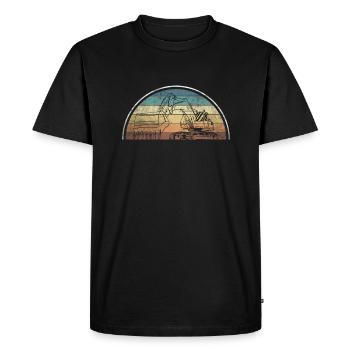 Chemise de pilote de pelle rétro vintage - T-shirt Premium bio Homme - noir - Devant - Nico (187cm)