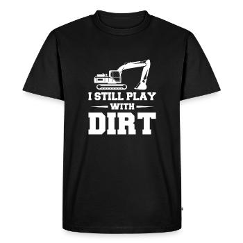 Je joue toujours avec dirt excavator driver shirt - T-shirt Premium bio Homme - noir - Devant - Nico (187cm)