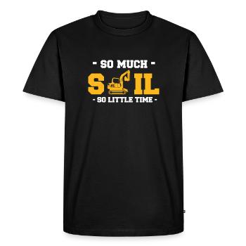 So Much.. So Little Time Gift Excavator Driver - Men's Premium Organic T-Shirt - black - Front - Nico (187cm)
