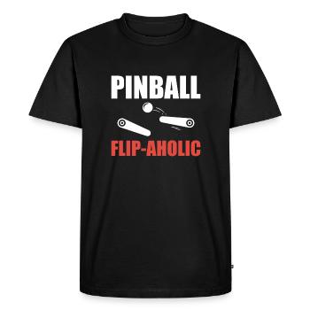 Pinball Flip-Aholic Shirt Gift Pinball Machine - Men's Premium Organic T-Shirt - black - Front - Nico (187cm)