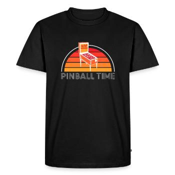 Pinball Time Shirt Gift Pinball Machine - Men's Premium Organic T-Shirt - black - Front - Nico (187cm)