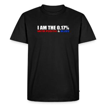 At The 0.17% Redhead & Blue Eyes - Men's Premium Organic T-Shirt - black - Front - Nico (187cm)