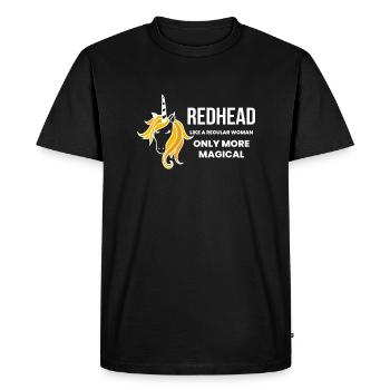 Redhead Unicorn Unicorn Shirt Gift - Men's Premium Organic T-Shirt - black - Front - Nico (187cm)