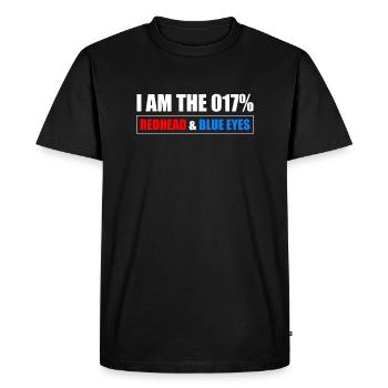 At The 0.17% Redhead & Blue Eyes - Men's Premium Organic T-Shirt - black - Front - Nico (187cm)