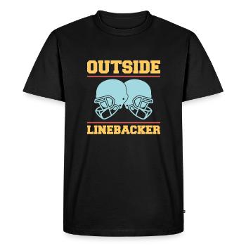 Outside Linebacker Shirt Gift - Men's Premium Organic T-Shirt - black - Front - Nico (187cm)