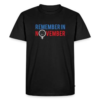 Remember In November Shirt Gift - Men's Premium Organic T-Shirt - black - Front - Nico (187cm)