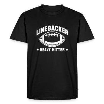 Linebacker Heavy Hitter Shirt Cadeau - T-shirt Premium bio Homme - noir - Devant - Nico (187cm)