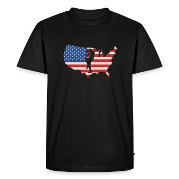 USA Flag America Flag Quarterback Shirt - T-shirt Premium bio Homme - noir - Devant - Nico (187cm)